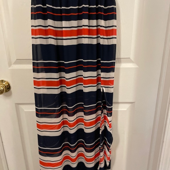Orange, White & Blue Maxi Dress. Size Small. - Picture 5 of 11